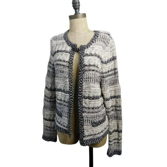 Chico's Size M Medium (1) Woven Knit Cardigan Sweater - Picture 2 of 3
